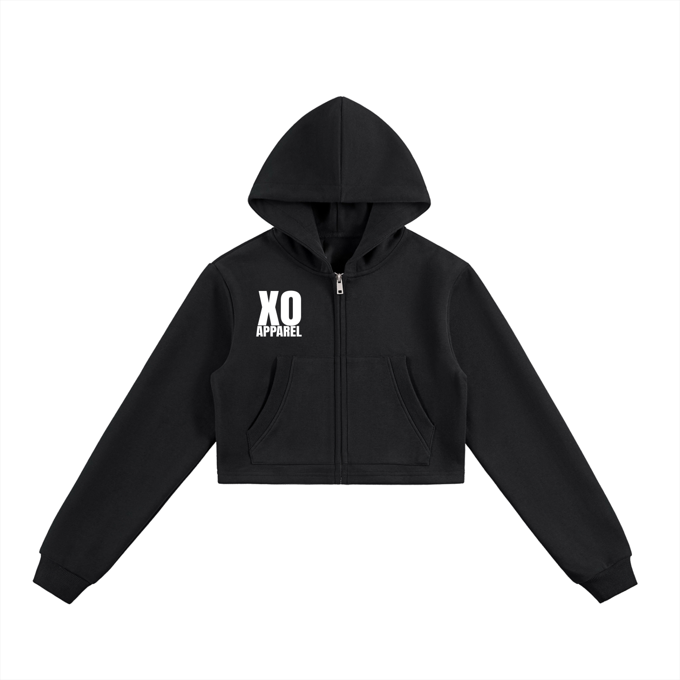 Essential Cropped Zip-Up Hoodie