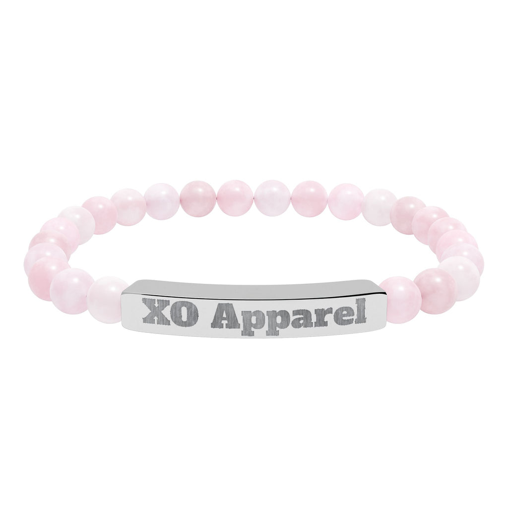 Natural Stone Stretch Bar Bracelet (Engraving)