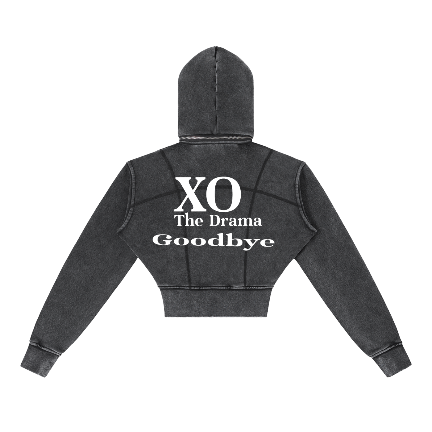 Vintage Washed Cropped Fleece Hoodie