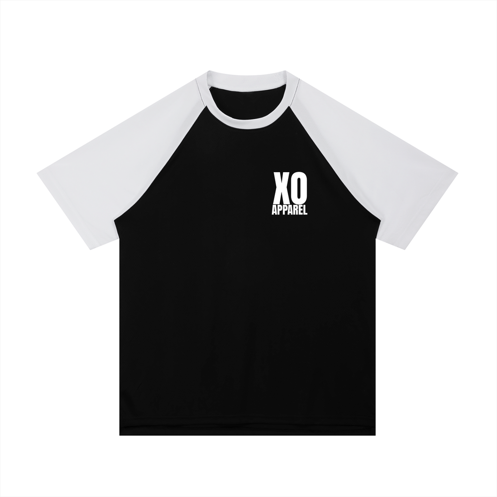 Contrast Raglan Sleeve Mesh T-Shirt