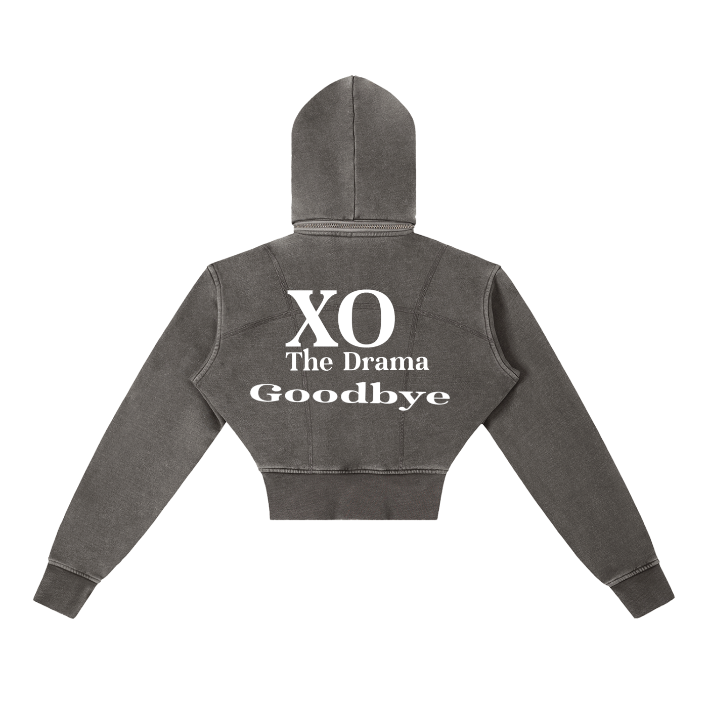 Vintage Washed Cropped Fleece Hoodie