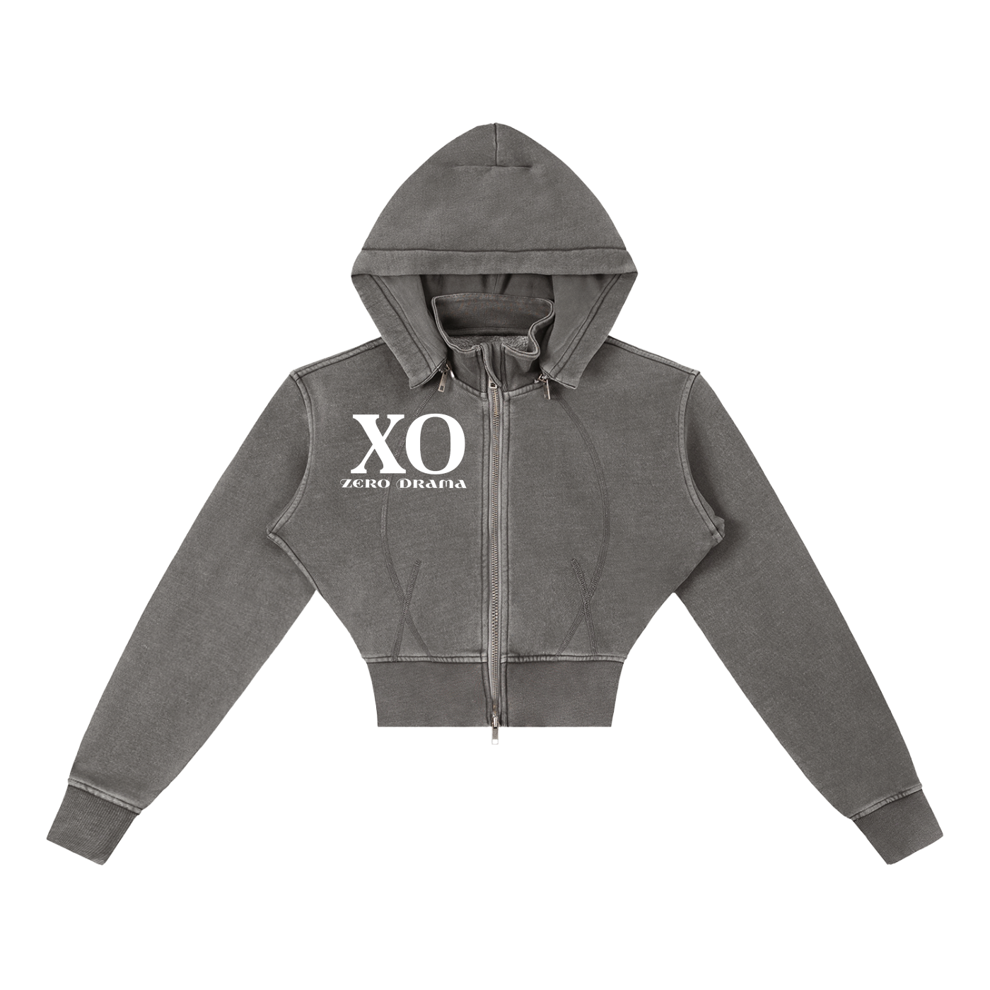 Vintage Washed Cropped Fleece Hoodie