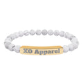 Natural Stone Stretch Bar Bracelet (Engraving)