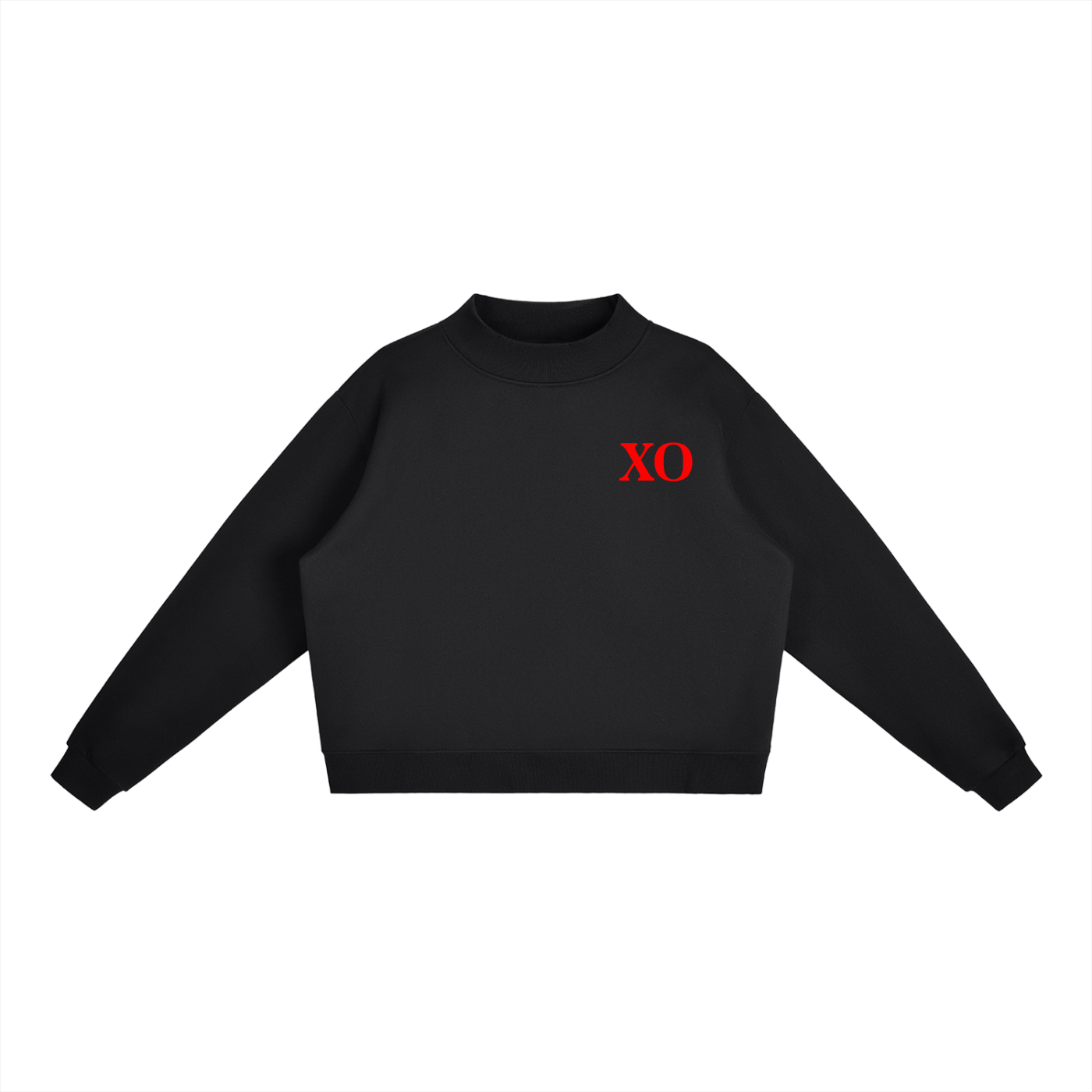 Essential Fleece Mock-Neck Crew Sweatshirt(Red Label Edition)