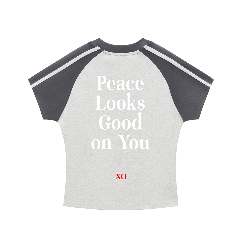 Contrast Stripes Bodycon Raglan  Sleeve T-Shirt(Red Label Edition)