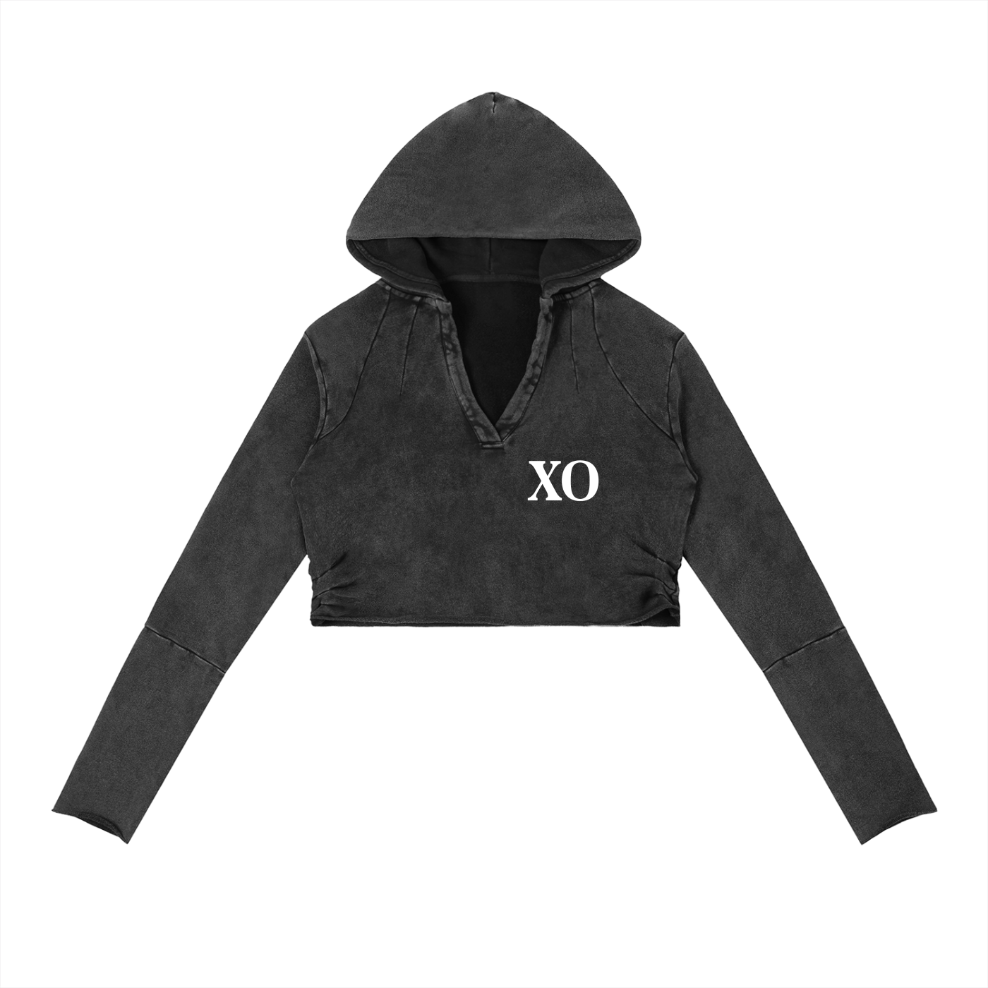 Vintage Washed Raw Edge Hoodie