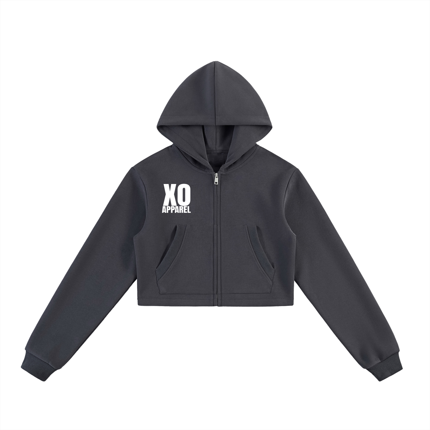 Essential Cropped Zip-Up Hoodie