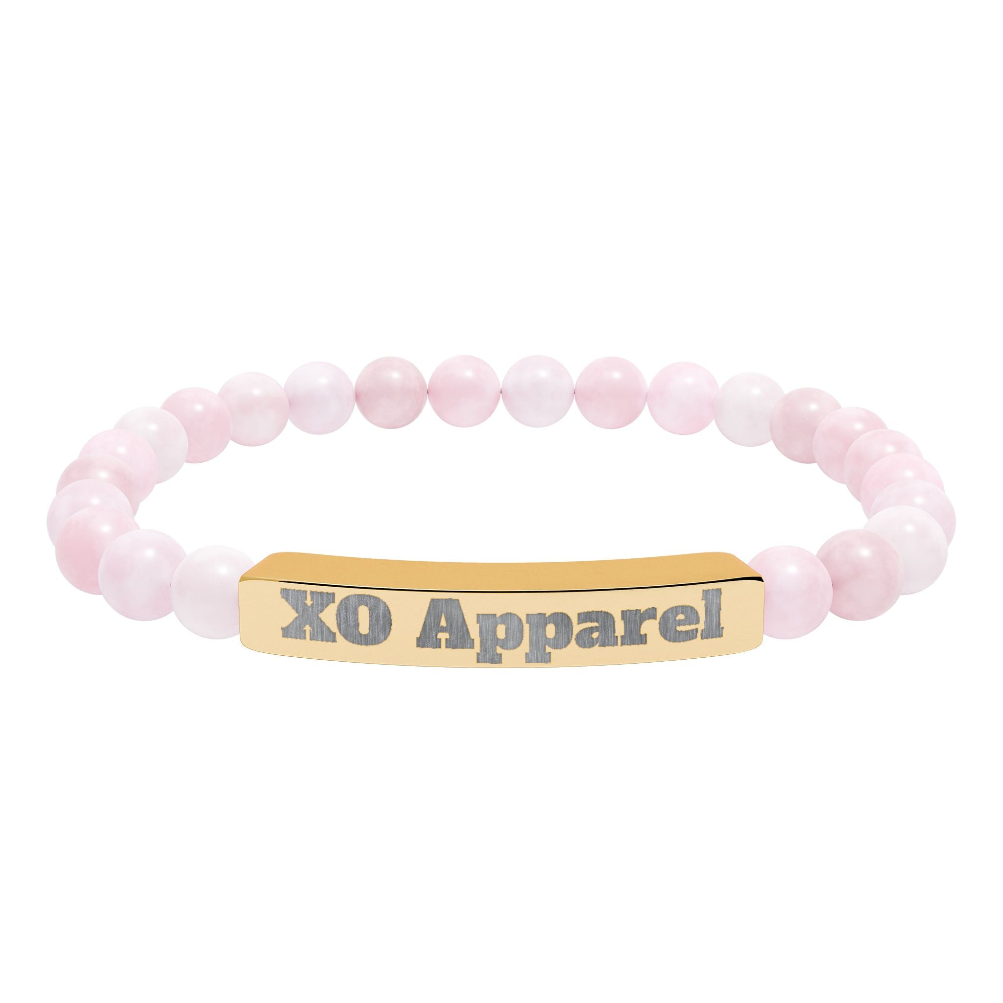 Natural Stone Stretch Bar Bracelet (Engraving)