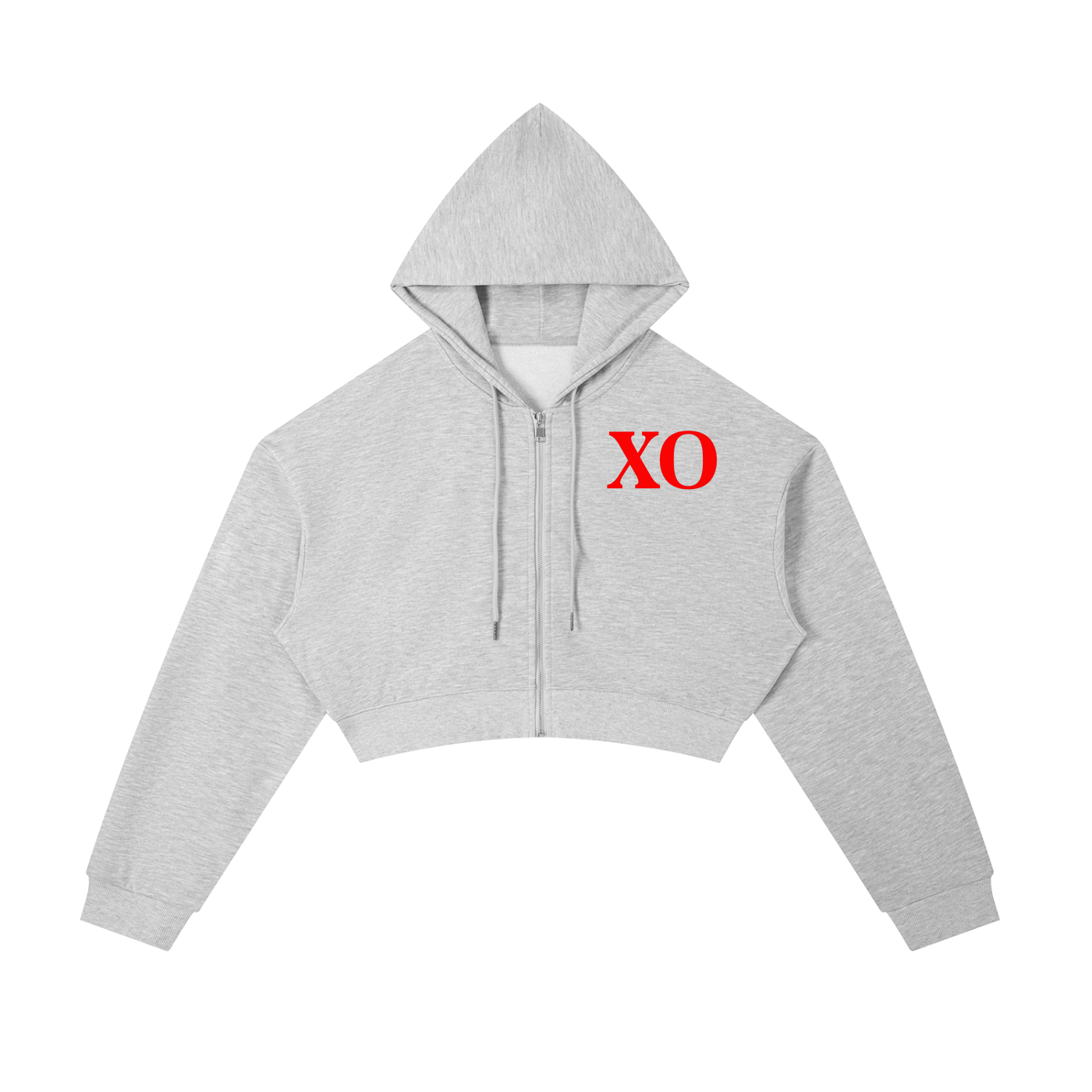 Essential Cropped Zip-Up Hoodie(Red Label Edition)