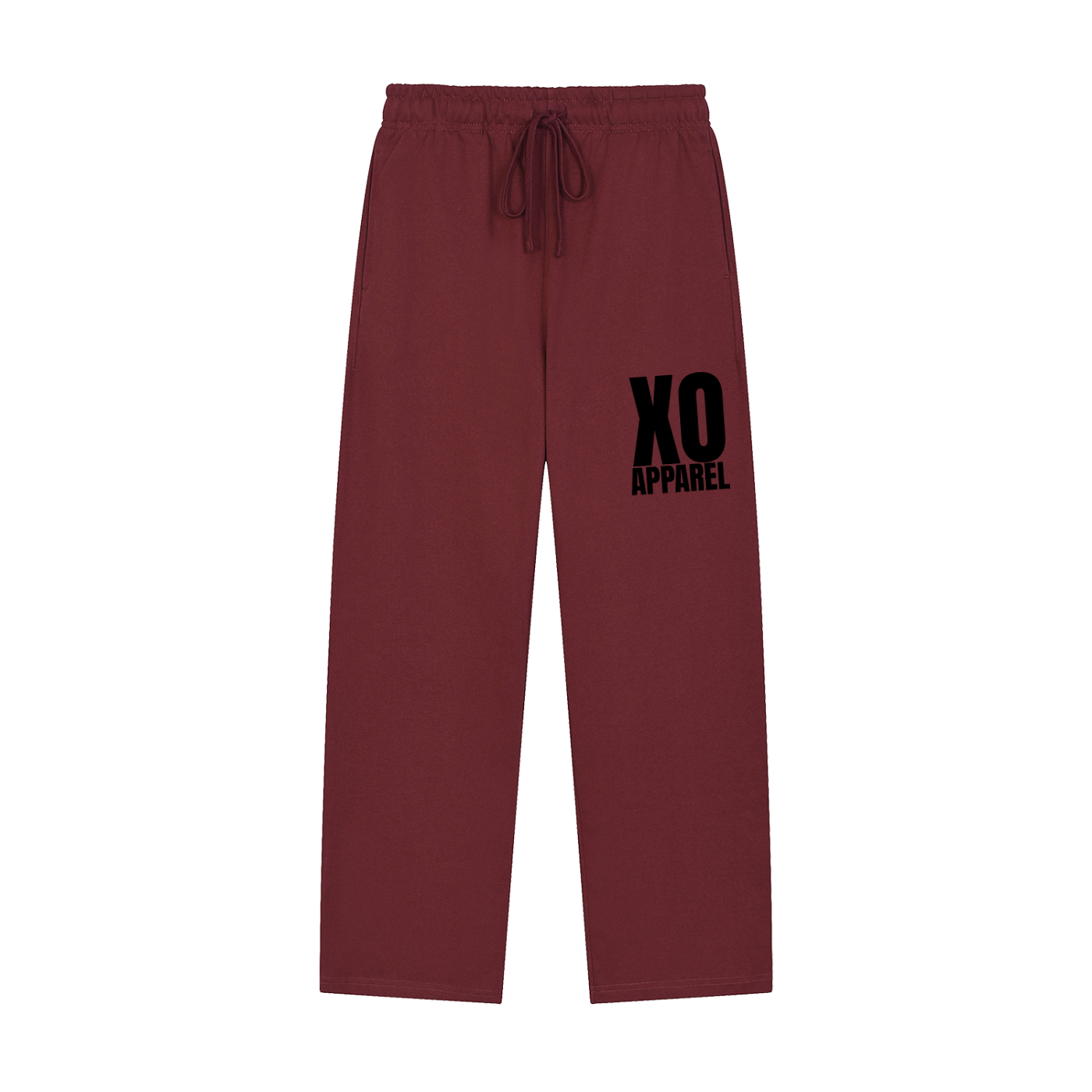 Solid Color Straight-Leg Sweatpants