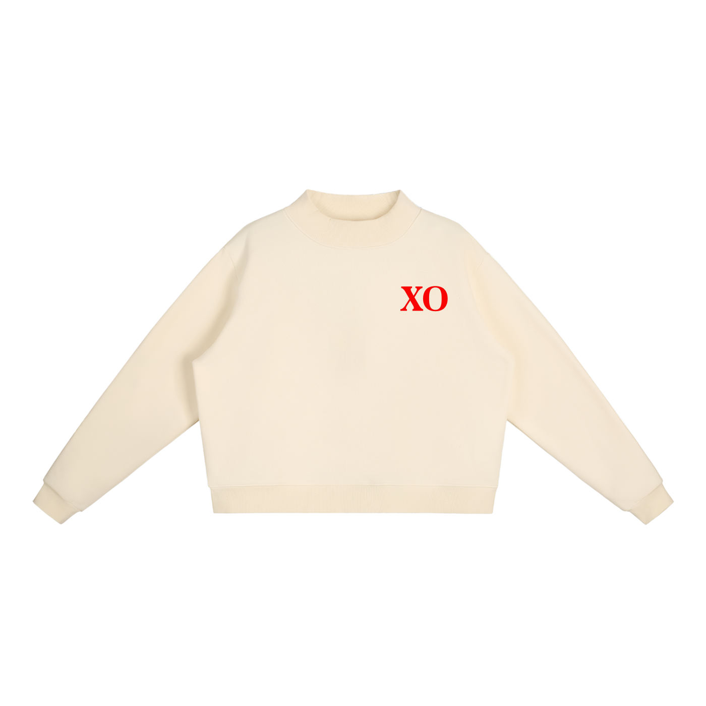 Essential Fleece Mock-Neck Crew Sweatshirt(Red Label Edition)