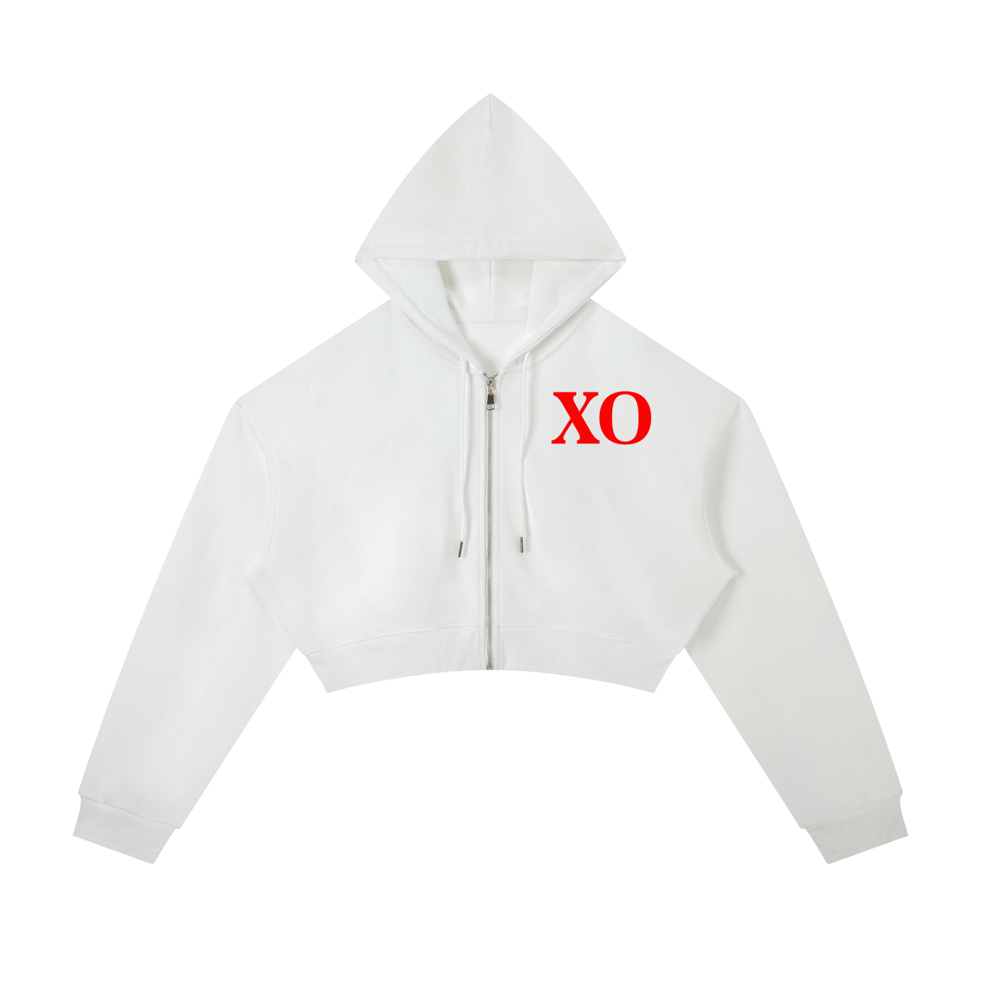Essential Cropped Zip-Up Hoodie(Red Label Edition)