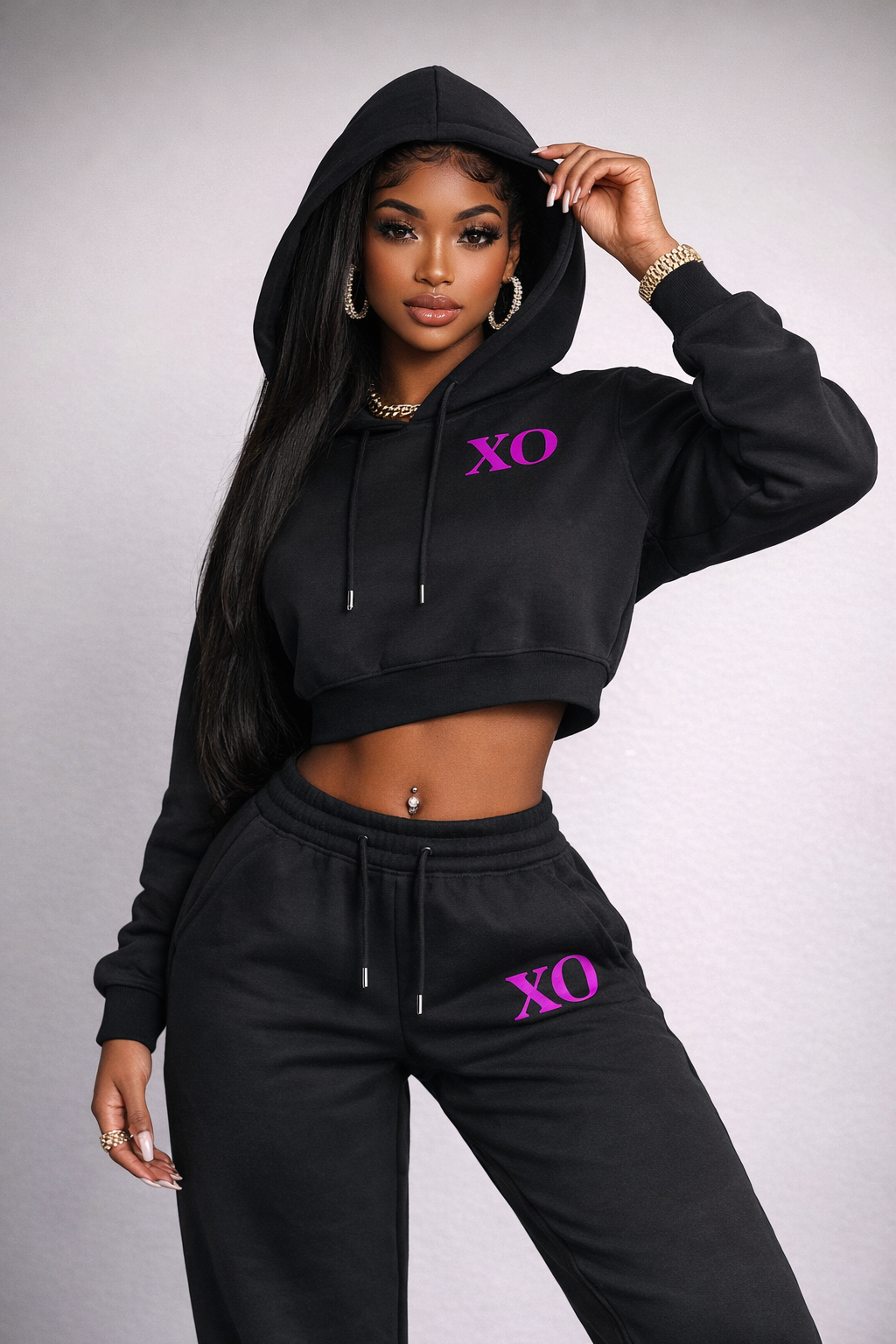 XO Essential Cropped Sweatsuit  (Pink Label Edition)