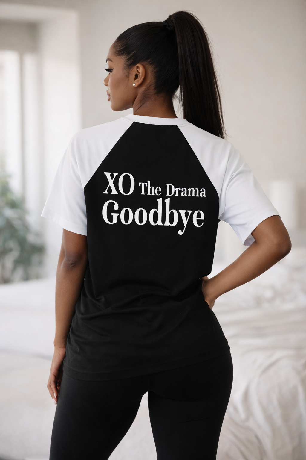 Contrast Raglan Sleeve Mesh T-Shirt