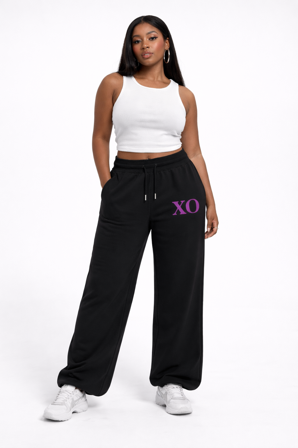 XO Essential Drawstring Straight-Leg Sweatpants(Pink Label Edition)