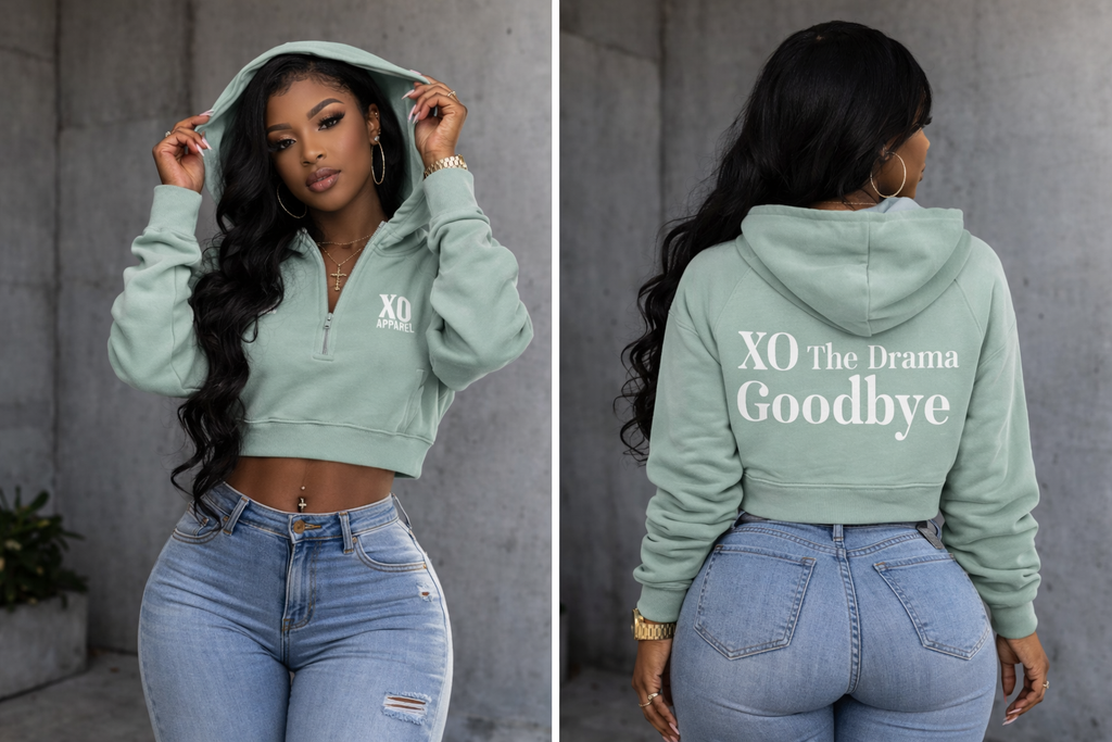 Cropped Half-Zip Hoodie