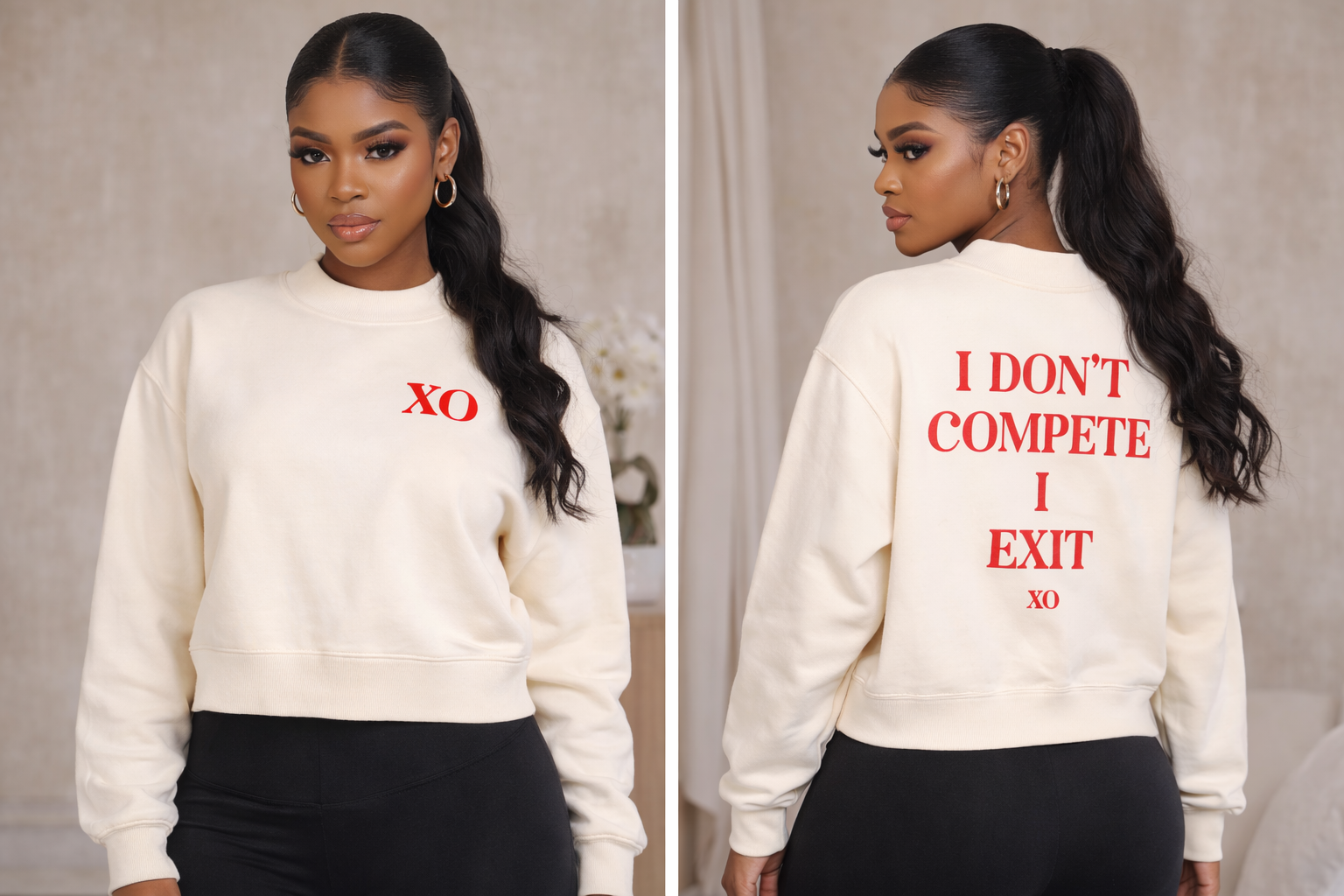 Essential Fleece Mock-Neck Crew Sweatshirt(Red Label Edition)