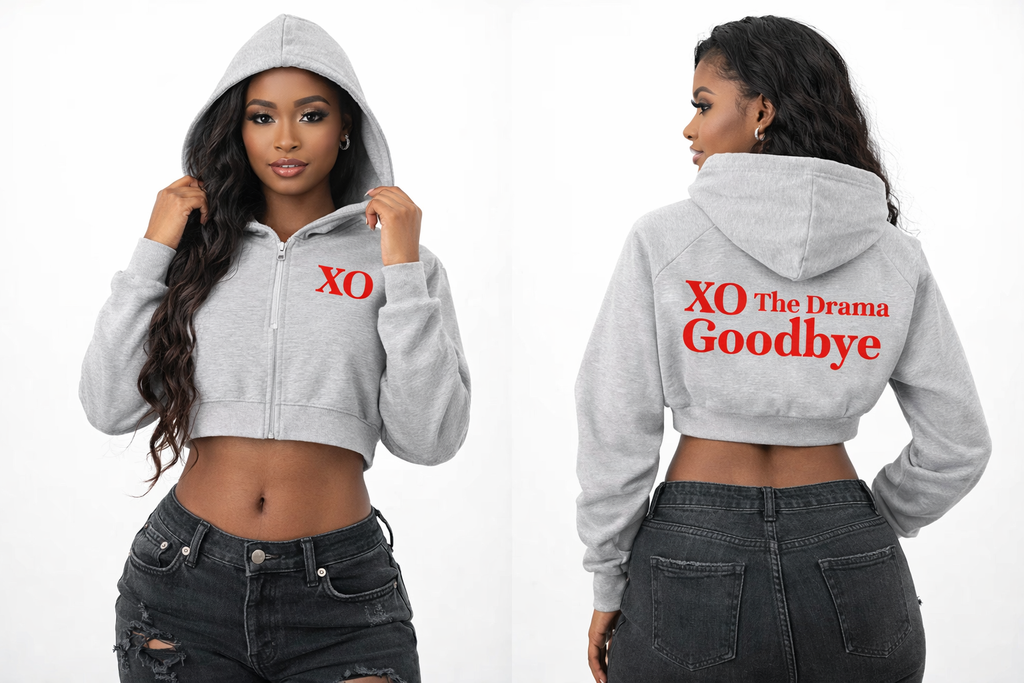 Essential Cropped Zip-Up Hoodie(Red Label Edition)