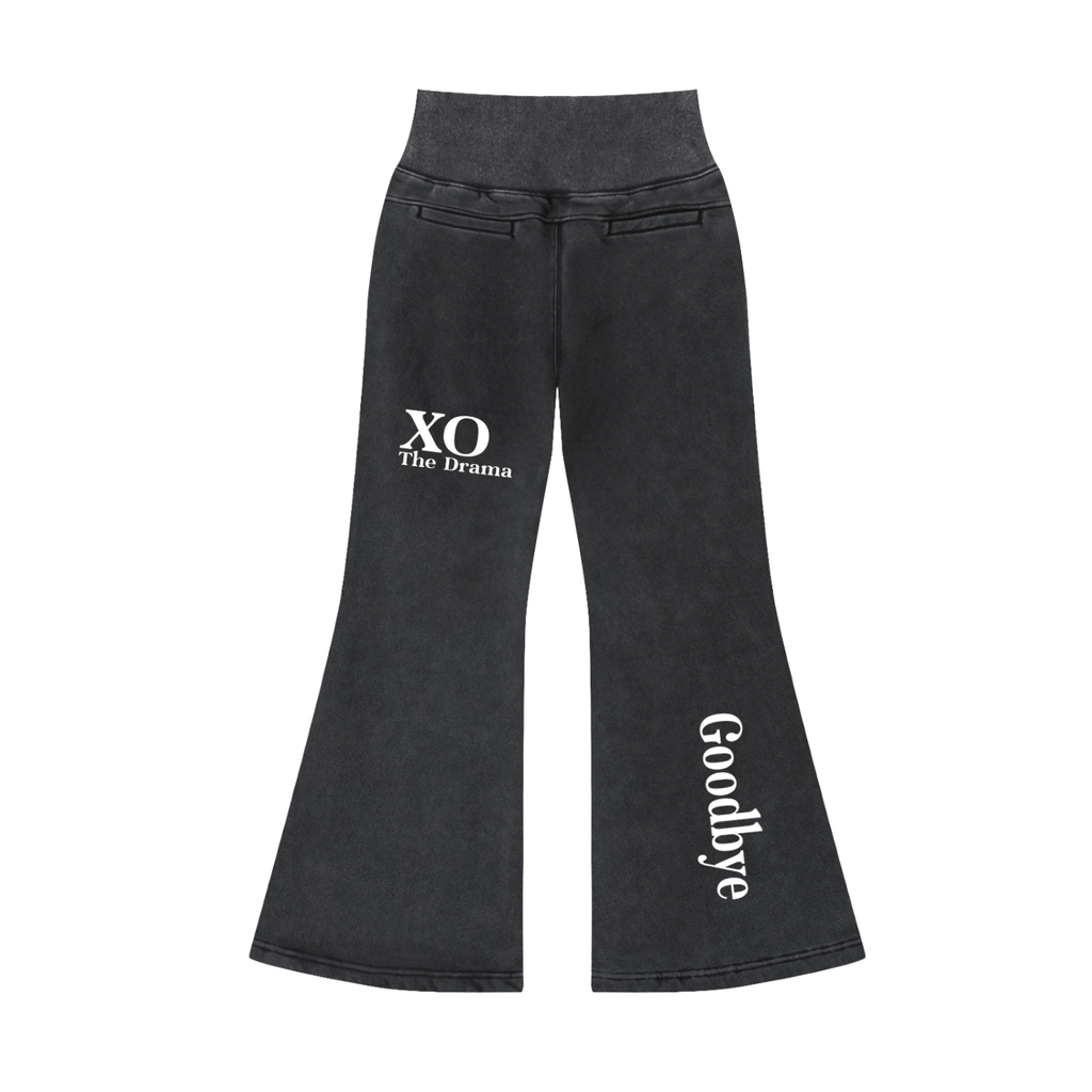 Vintage Washed Flared Fleece Pants