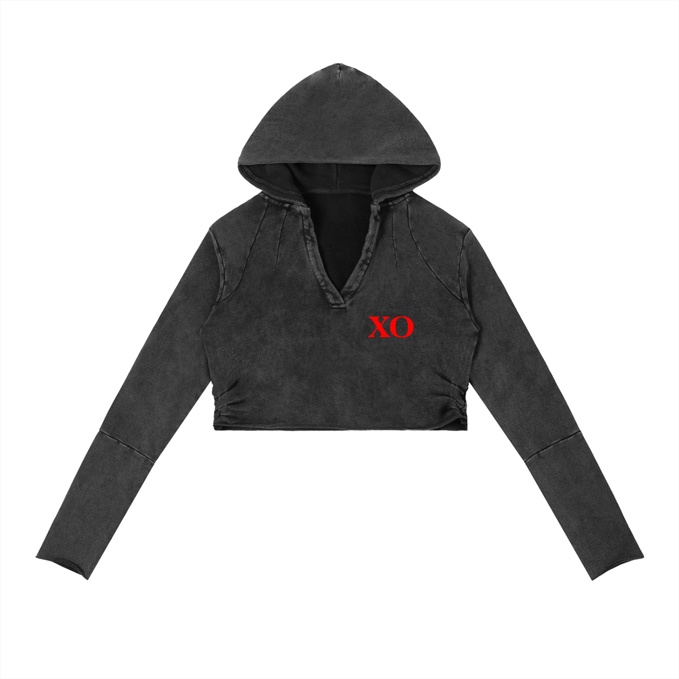 Vintage Washed Raw Edge Hoodie(Red Label Edition)