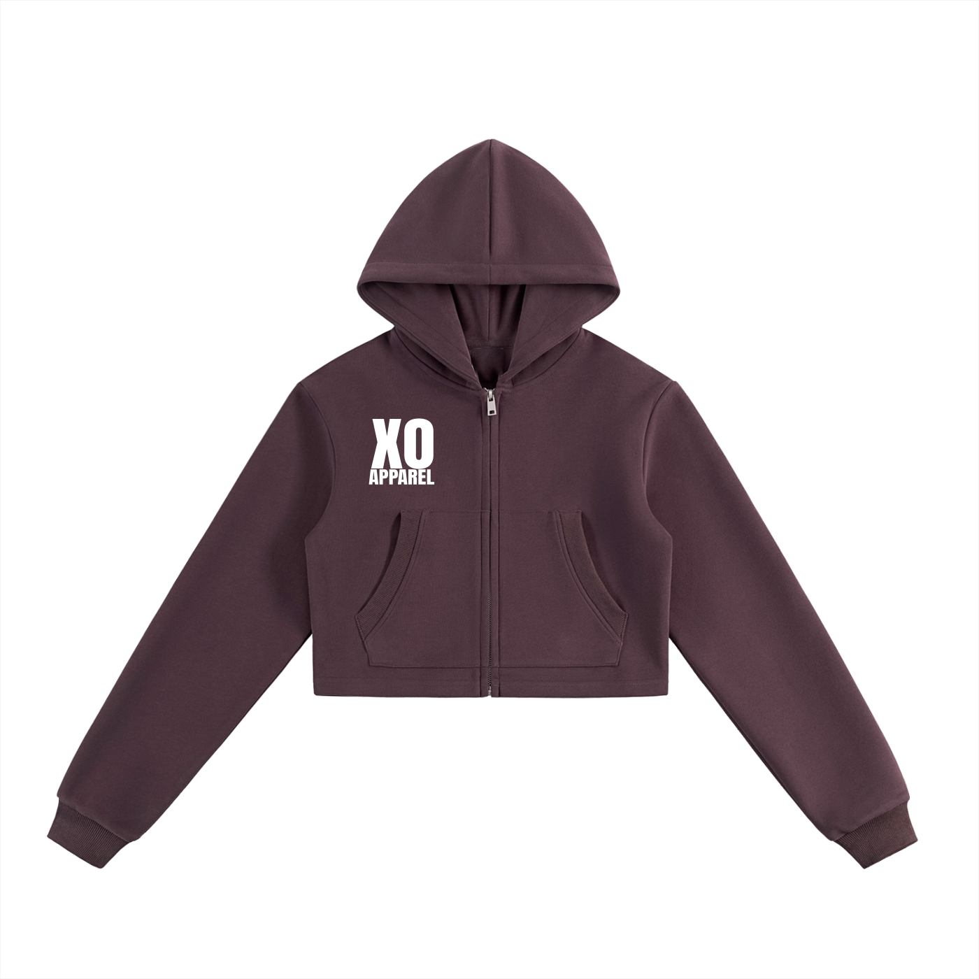Essential Cropped Zip-Up Hoodie