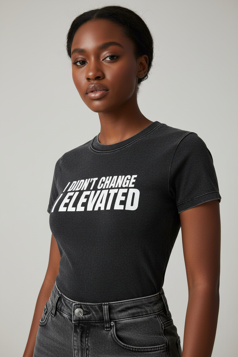 Close-up detail of I Didn't Change I Elevated T-shirt