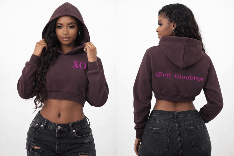 Essential Cropped Hoodie Soft Goodbye (Pink Label Edition)