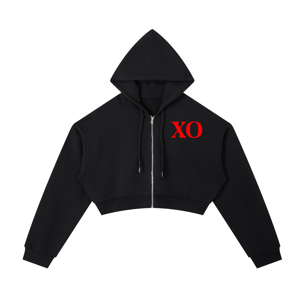 Essential Cropped Zip-Up Hoodie(Red Label Edition)