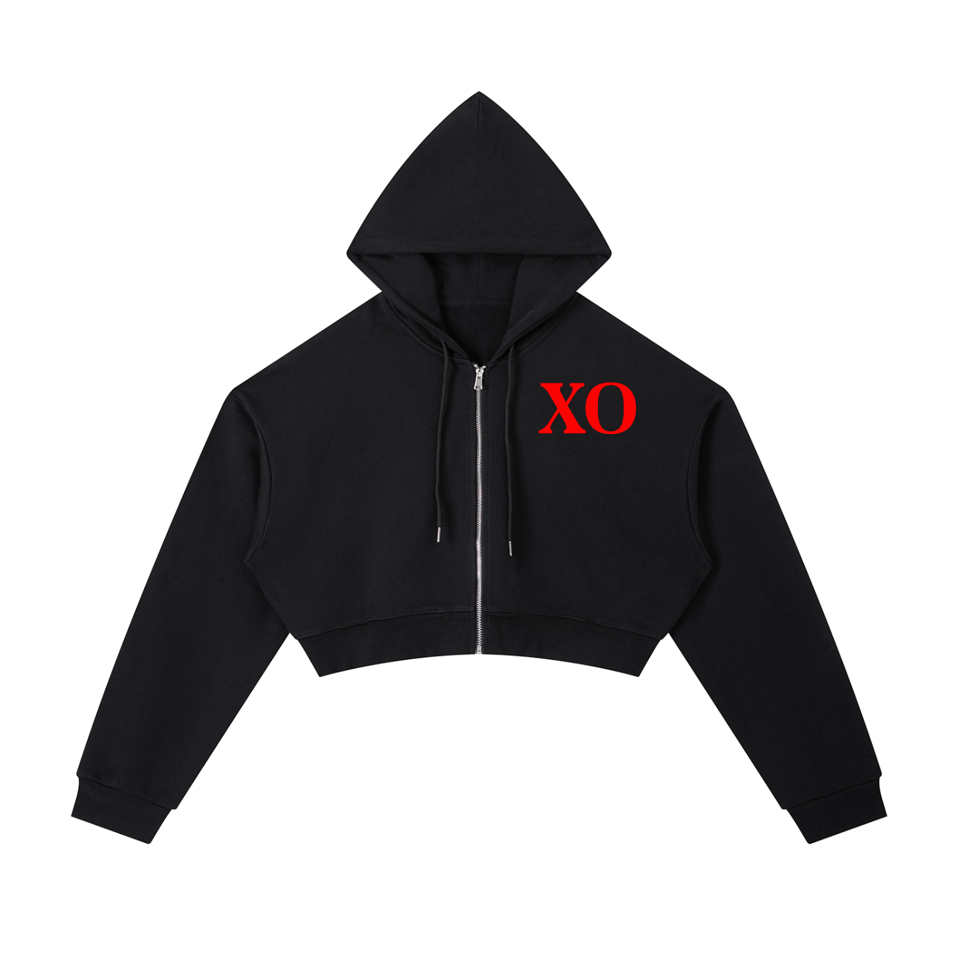 Essential Cropped Zip-Up Hoodie(Red Label Edition)