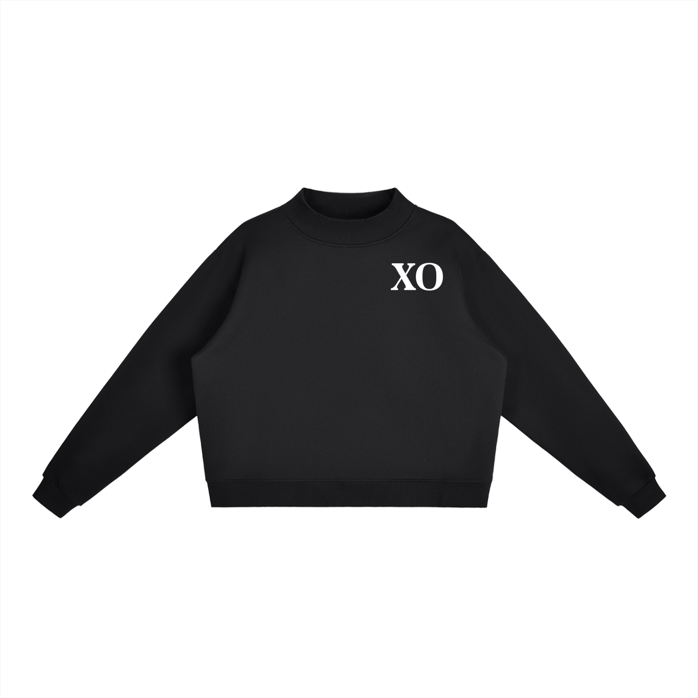 Essential Fleece Mock-Neck Crew Sweatshirt