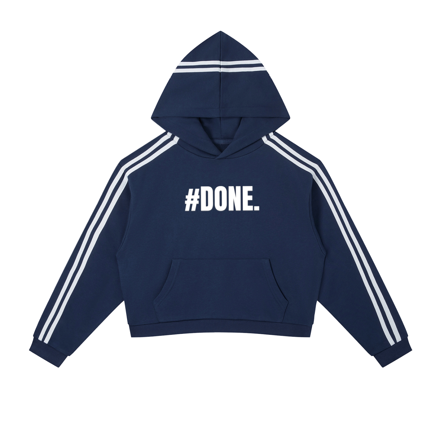 Contrast Side Stripe Cropped Hoodie