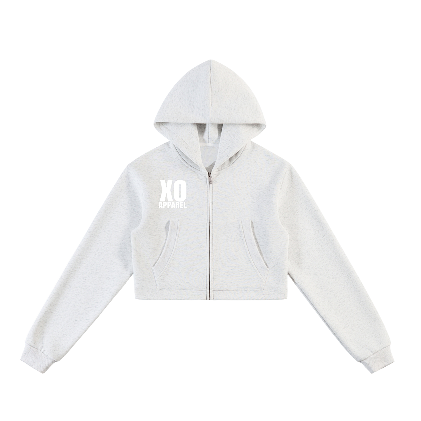 Essential Cropped Zip-Up Hoodie