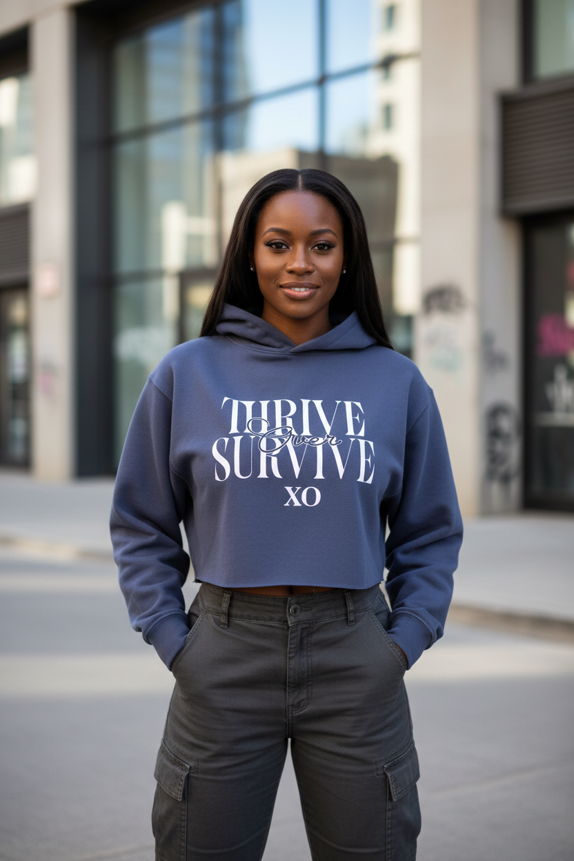 Front view - Thrive Over Survive XO hoodie