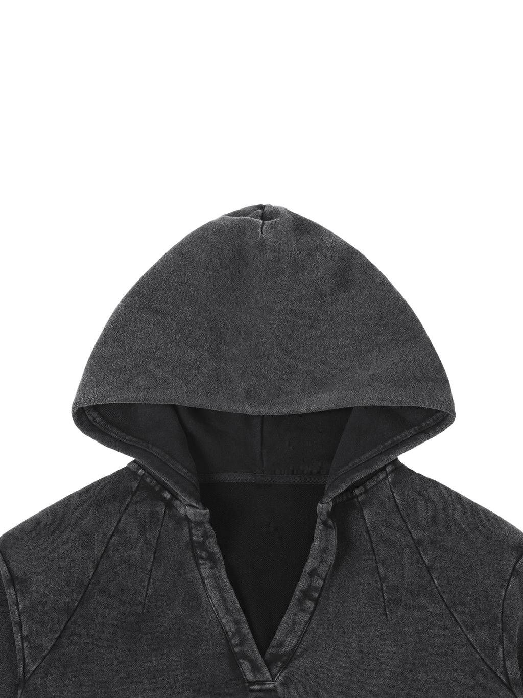 Vintage Washed Raw Edge Hoodie(Red Label Edition)