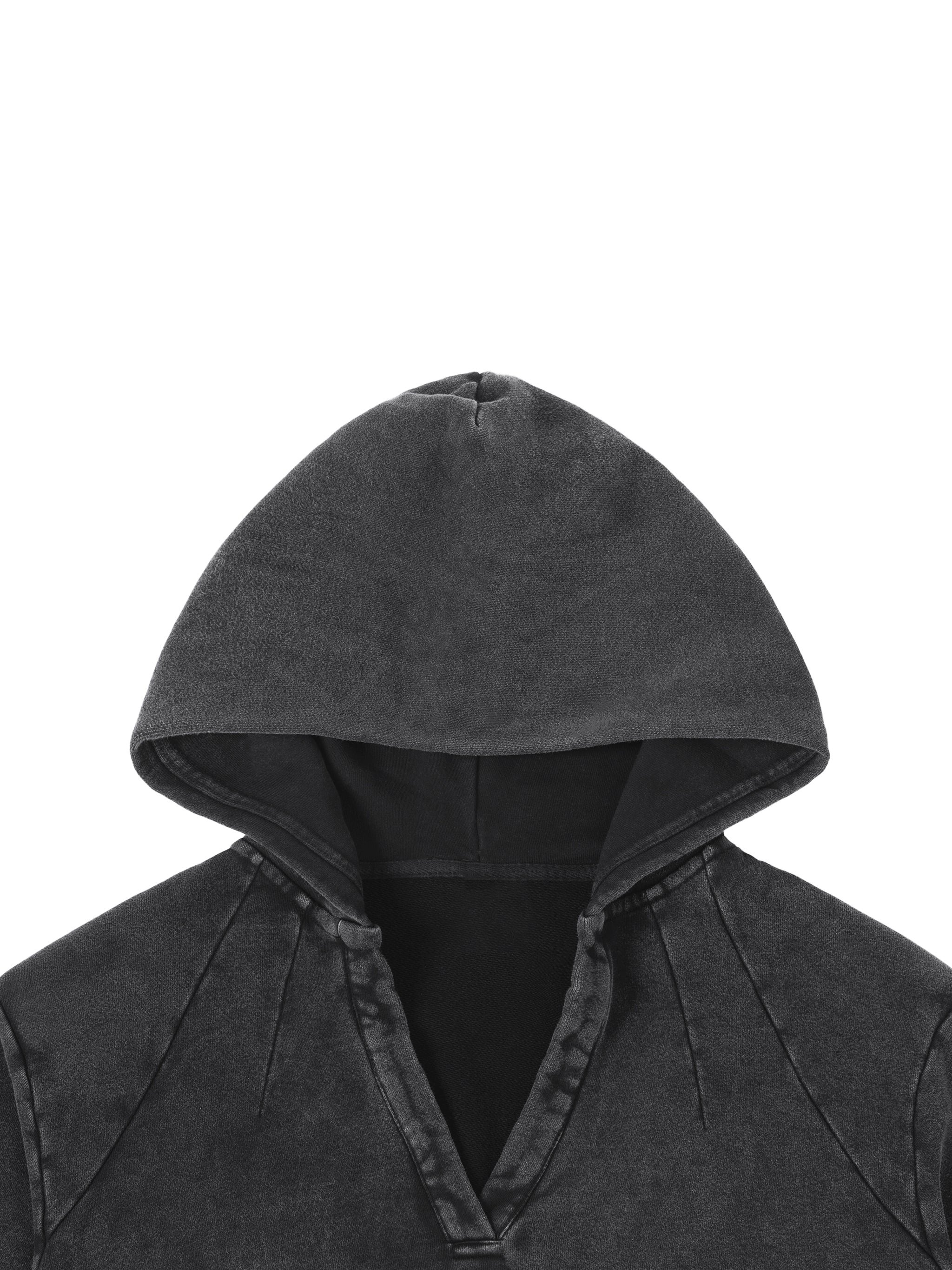 Vintage Washed Raw Edge Hoodie(Red Label Edition)
