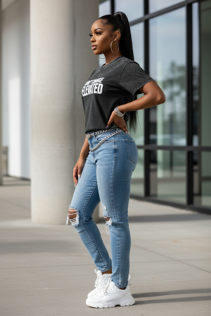 Side profile of I Didn't Change I Elevated T-shirt