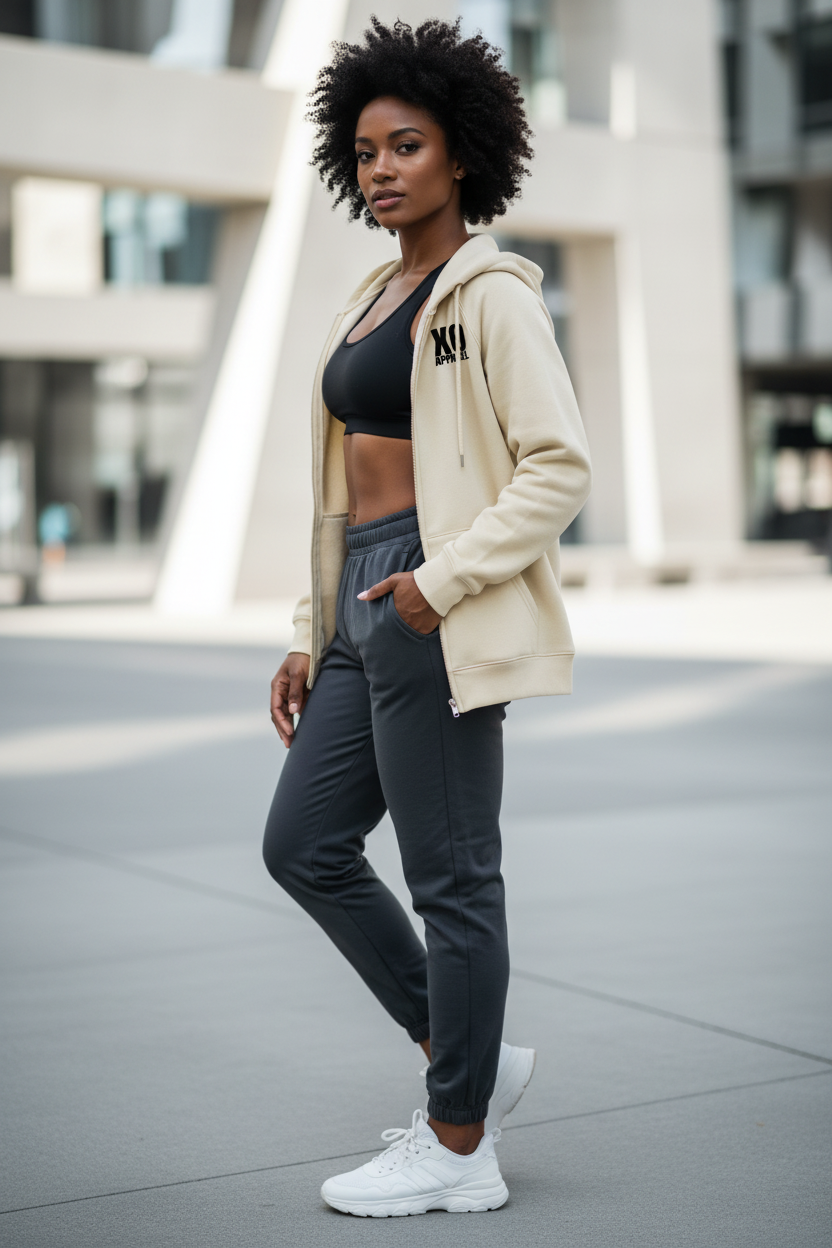 Zip-up Hoodie Side View